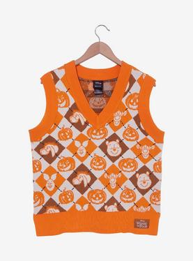 Disney Winnie the Pooh Characters & Pumpkins Argyle Sweater Vest, , hi-res